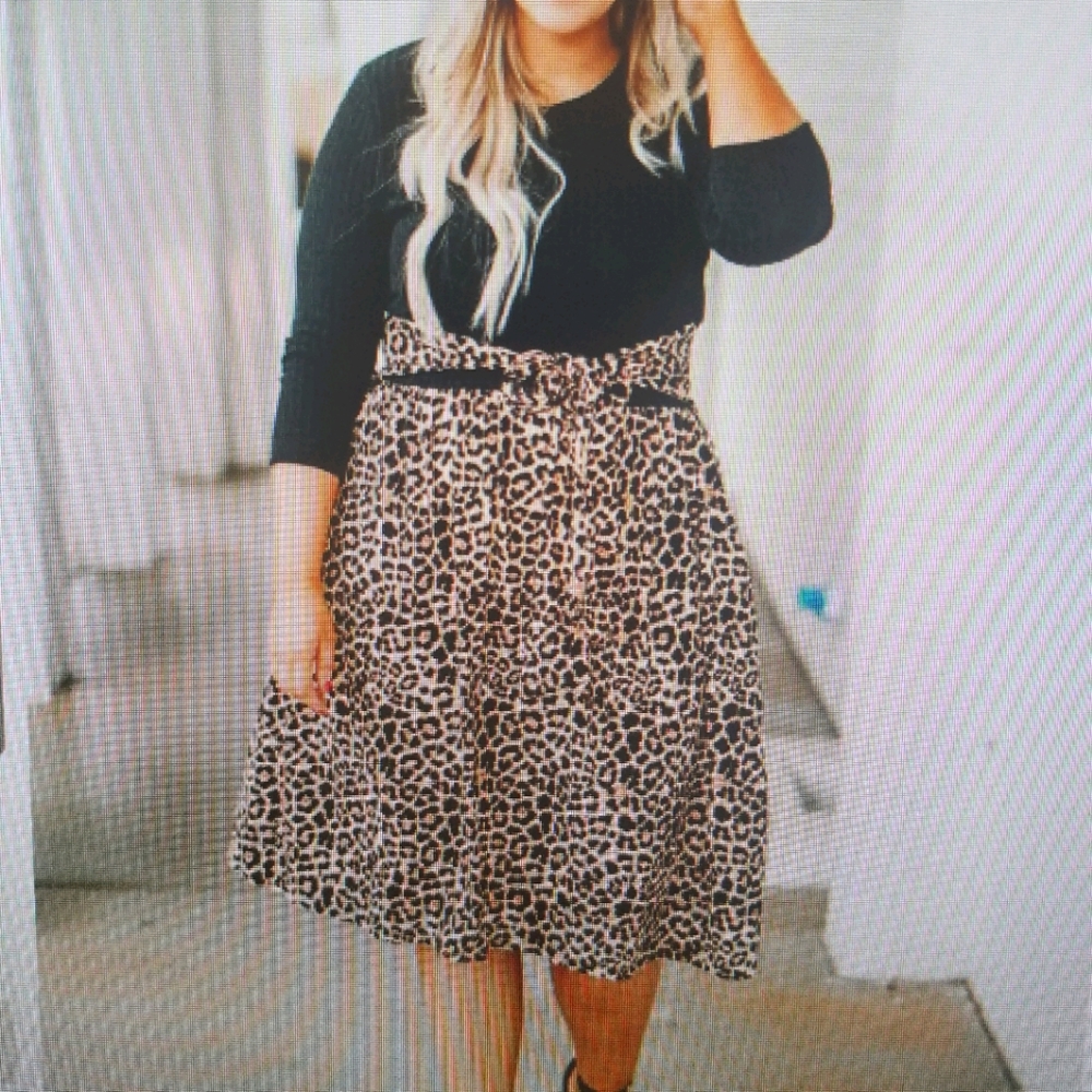 Black and Leopard Dress